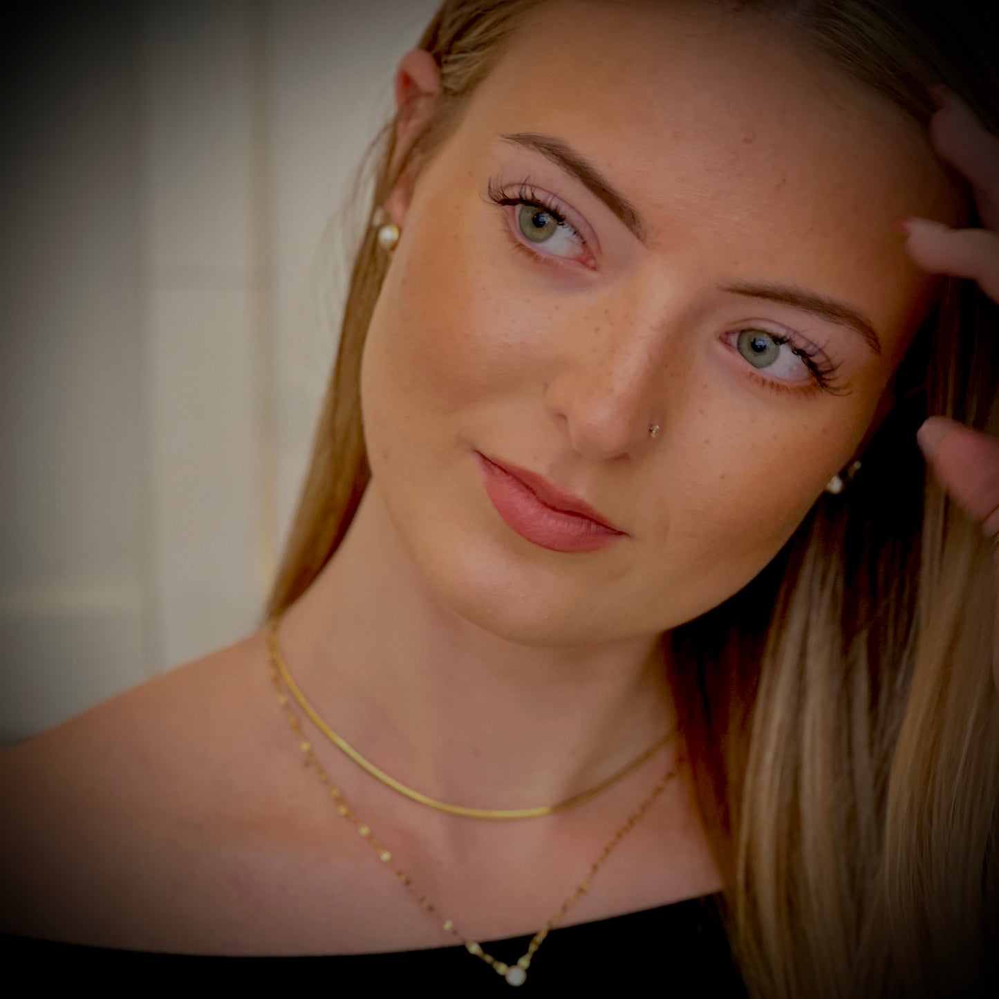 Pearl stud earrings