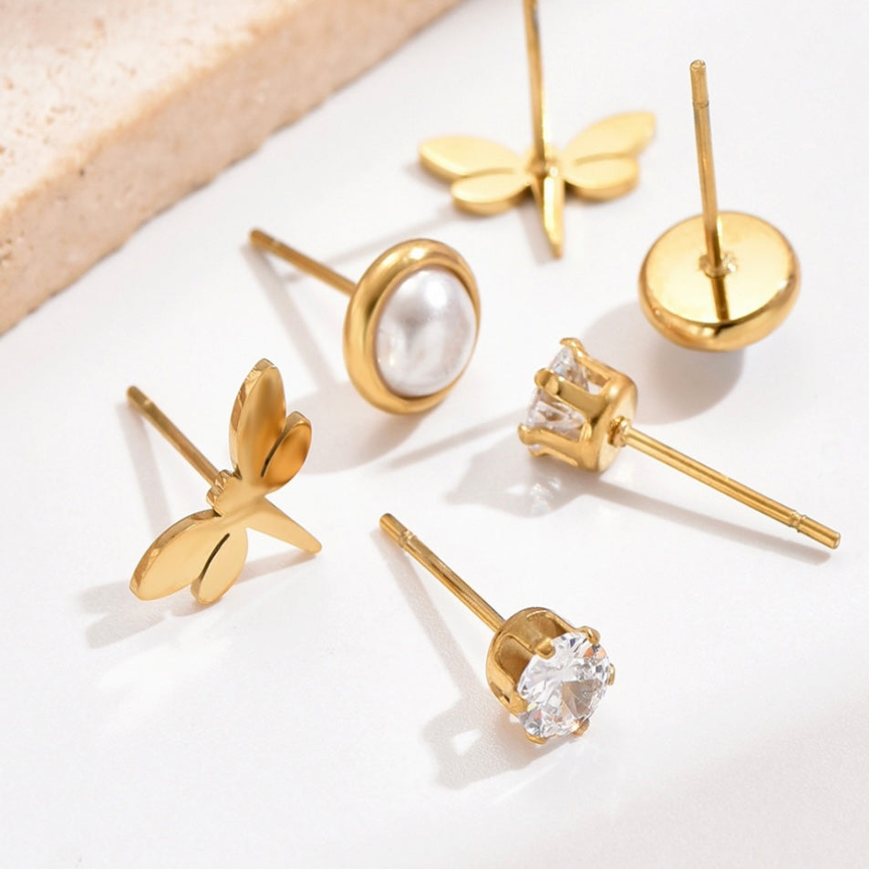 Pearl stud earrings