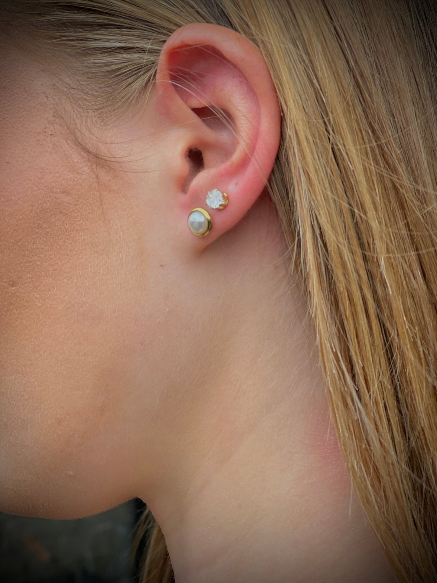 Pearl stud earrings