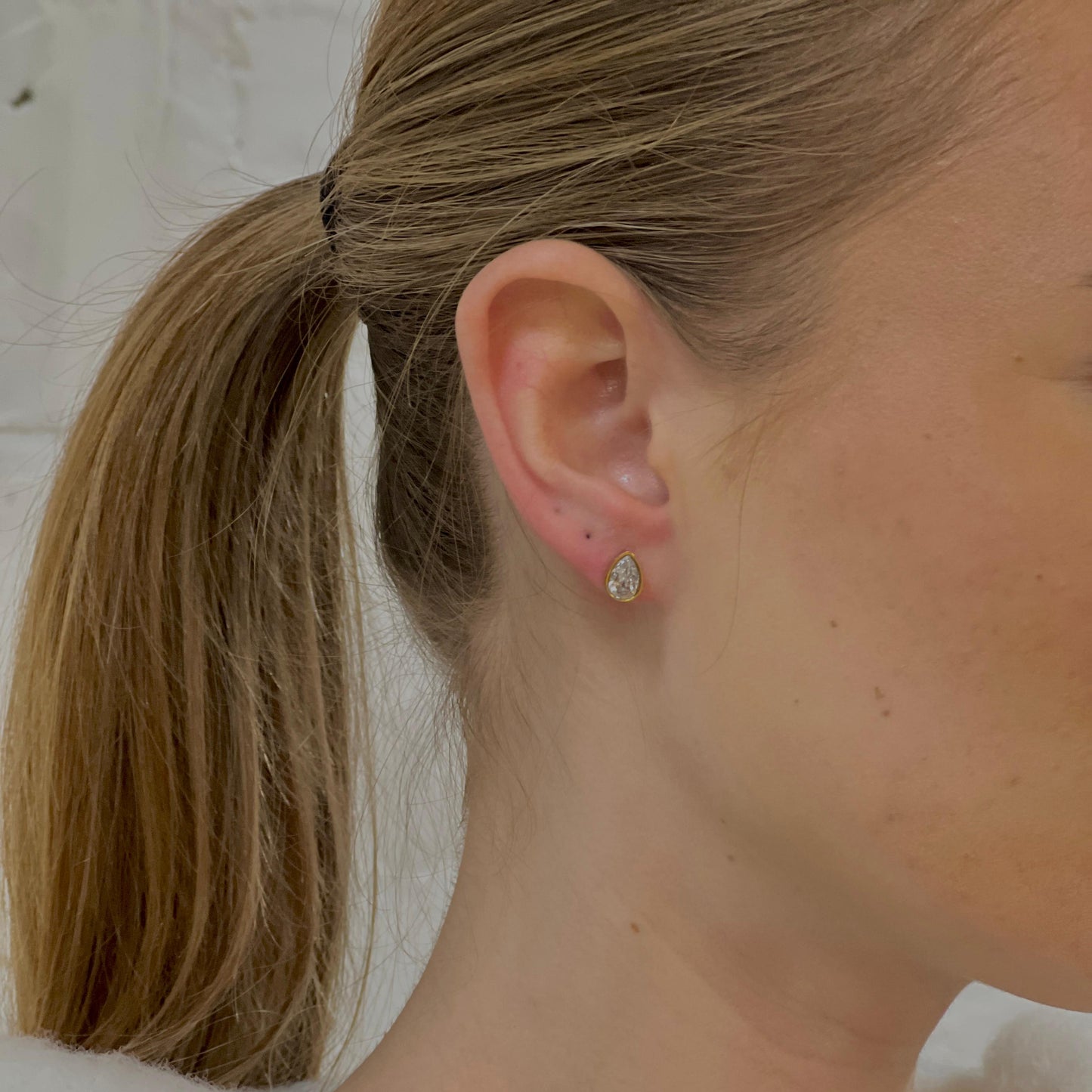 Diamante Tear Drop Studs