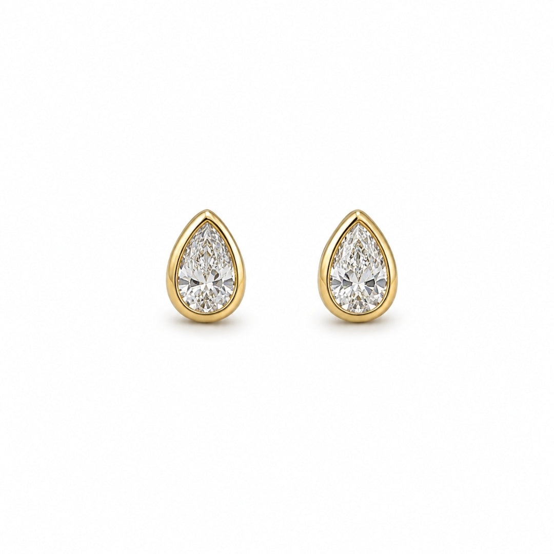 Diamante Tear Drop Studs